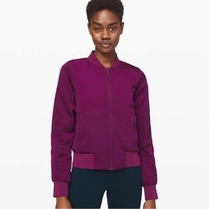 Lululemon Size 4 Reversible Non-Stop Bomber Jacket Marvel Purple Fuchsia